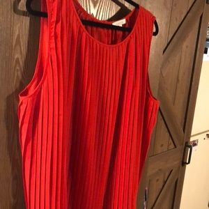 Pretty red pleated blouse